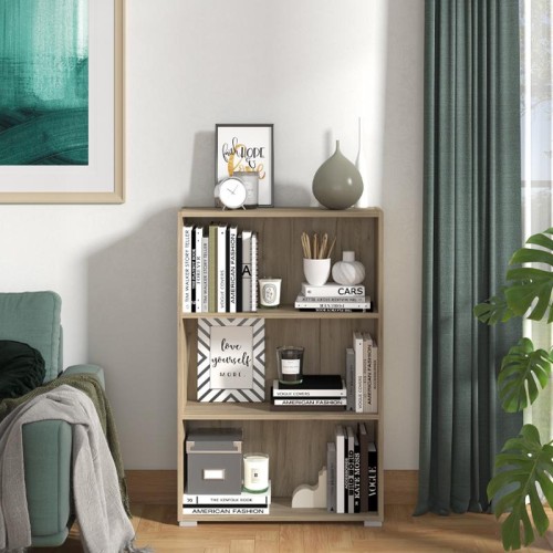 ΒΙΒΛΙΟΘΗΚΗ TOMAR 3 GREY OAK 70x24,5x107,5εκ