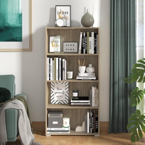 ΒΙΒΛΙΟΘΗΚΗ TOMAR 4 GREY OAK 70x24,5x142εκ