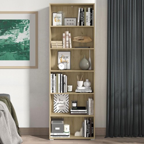 ΒΙΒΛΙΟΘΗΚΗ TOMAR 6 GREY OAK 70x24,5x211,5εκ