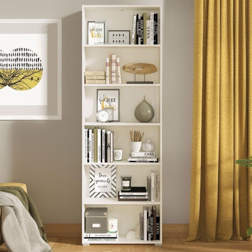 ΒΙΒΛΙΟΘΗΚΗ TOMAR 6 ΛΕΥΚΟ 70x24,5x211,5εκ