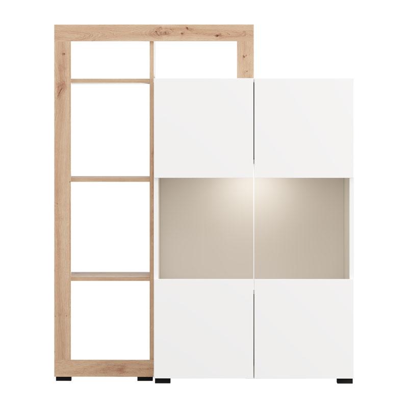 ΒΙΤΡΙΝΑ ARGYLL 2K VS2 OP 138 ΛΕΥΚΟ ΜΕ ARTISAN OAK ΧΡΩΜΑ 116x35x138εκ ΒΙΤΡΙΝΑ ARGYLL 2K VS2 OP 138 ΛΕΥΚΟ ΜΕ ARTISAN OAK ΧΡΩΜΑ 116x35x138εκ
