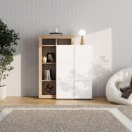 ΒΙΤΡΙΝΑ ARGYLL 2K2V OP 138 ΛΕΥΚΟ ΜΕ ARTISAN OAK ΧΡΩΜΑ 116x35x138εκ