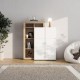 ΒΙΤΡΙΝΑ ARGYLL 2K2V OP 138 ΛΕΥΚΟ ΜΕ ARTISAN OAK ΧΡΩΜΑ 116x35x138εκ ΒΙΤΡΙΝΑ ARGYLL 2K2V OP 138 ΛΕΥΚΟ ΜΕ ARTISAN OAK ΧΡΩΜΑ 116x35x138εκ