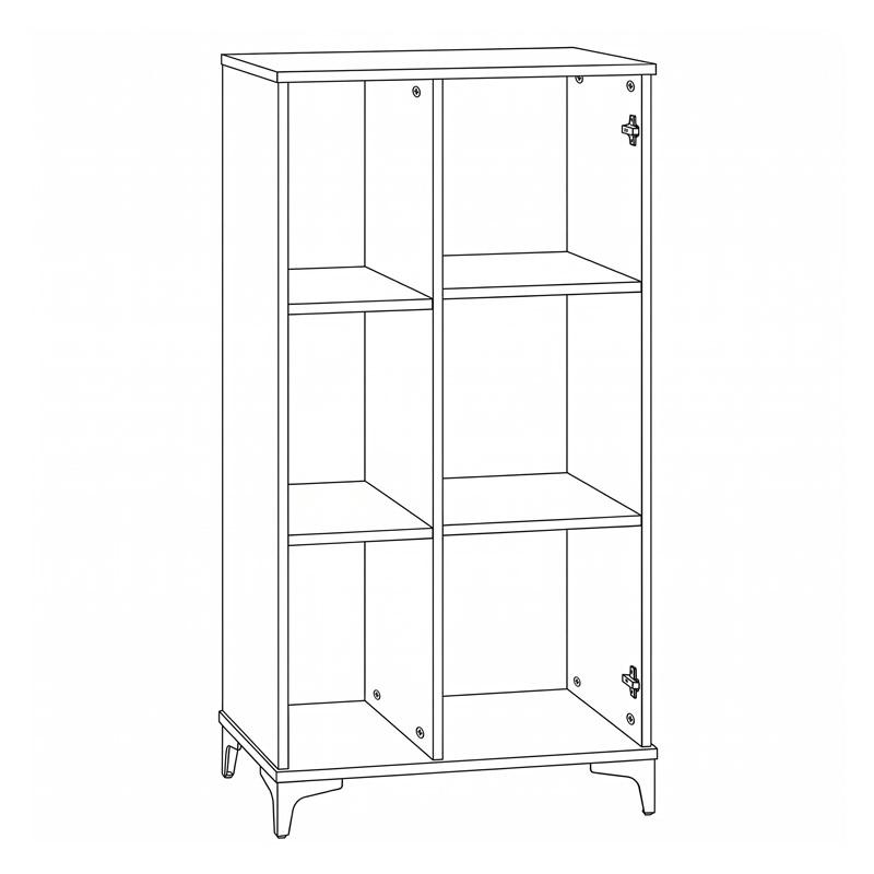 ΒΙΤΡΙΝΑ Fylliana Alba ARTISAN OAK-ΜΑΥΡΟ 68x40x134εκ ΒΙΤΡΙΝΑ Fylliana Alba ARTISAN OAK-ΜΑΥΡΟ 68x40x134εκ