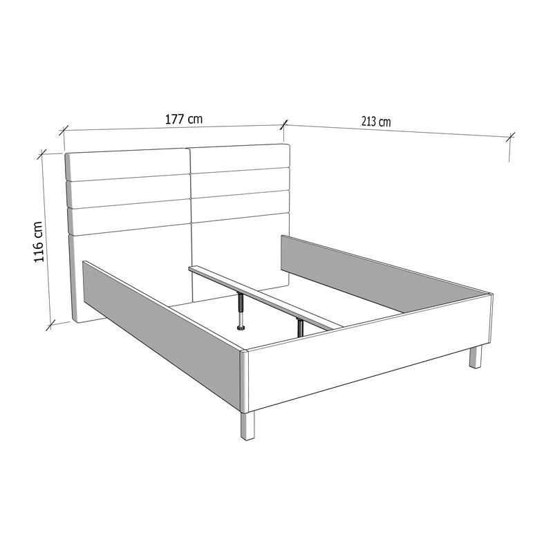 ΔΙΠΛΟ ΚΡΕΒΑΤΙ ARBELA 160 LIGHT PORT OAK ΧΡΩΜΑ ΜΕ ΜΠΕΖ ΥΦΑΣΜΑ 178x214x115εκ