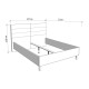ΔΙΠΛΟ ΚΡΕΒΑΤΙ ARBELA 160 LIGHT PORT OAK ΧΡΩΜΑ ΜΕ ΜΠΕΖ ΥΦΑΣΜΑ 178x214x115εκ