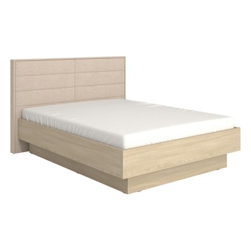 ΔΙΠΛΟ ΚΡΕΒΑΤΙ ARBELA 160 MD LIGHT PORT OAK ΧΡΩΜΑ ΜΕ ΜΠΕΖ ΥΦΑΣΜΑ 178x213x115εκ