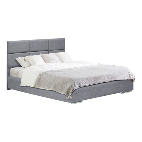 ΔΙΠΛΟ ΚΡΕΒΑΤΙ Fylliana Berlin ΓΚΡΙ ΧΡΩΜΑ ΥΦΑΣΜΑΤΟΣ 175x214x115εκ