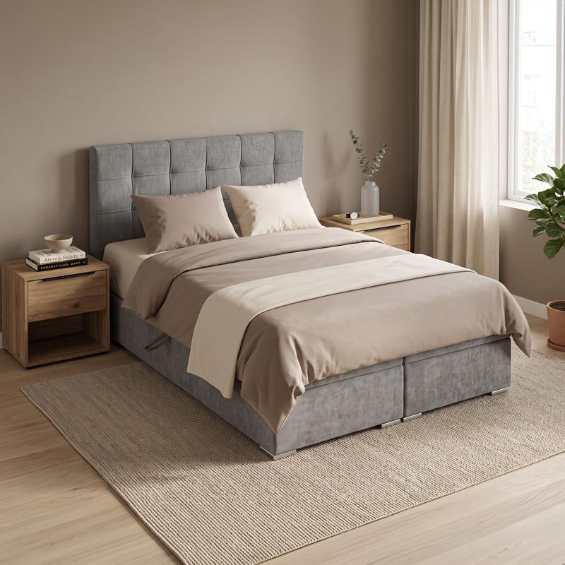 ΔΙΠΛΟ ΚΡΕΒΑΤΙ Fylliana Somnus ΓΚΡΙ ΧΡΩΜΑ 160x207x110εκ