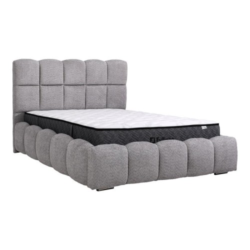 ΔΙΠΛΟ ΚΡΕΒΑΤΙ Fylliana Velora ΓΚΡΙ ΧΡΩΜΑ 185x223x125εκ (160x200)