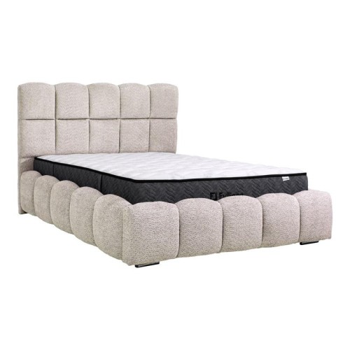 ΔΙΠΛΟ ΚΡΕΒΑΤΙ Fylliana Velora ΜΠΕΖ ΧΡΩΜΑ 185x223x125εκ (160x200)