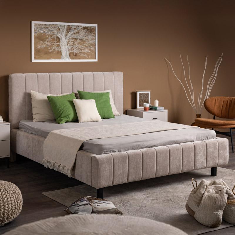 ΔΙΠΛΟ ΚΡΕΒΑΤΙ JOY ΜΠΕΖ 178x218x115εκ (160x200) ΔΙΠΛΟ ΚΡΕΒΑΤΙ JOY ΜΠΕΖ 178x218x115εκ (160x200)