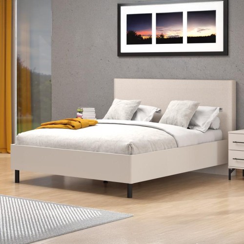 ΔΙΠΛΟ ΚΡΕΒΑΤΙ SERDICA 180 CASHMERE ΧΡΩΜΑ ΜΕ ΜΠΕΖ ΥΦΑΣΜΑ 211x214x115εκ