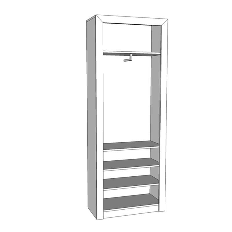 ΕΠΙΠΛΟ ΧΟΛ Astor P2 Grey Oak-Λευκή Λάκα 73*35*194.5