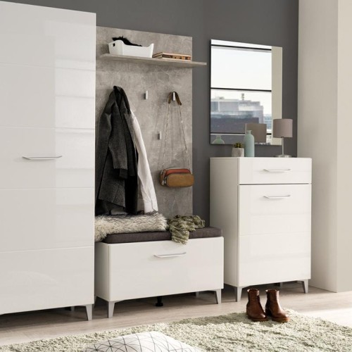 ΕΠΙΠΛΟ ΧΟΛ COMO 1K1F ΛΕΥΚΟ-ΛΕΥΚΗ ΛΑΚΑ 58x35x104,5εκ