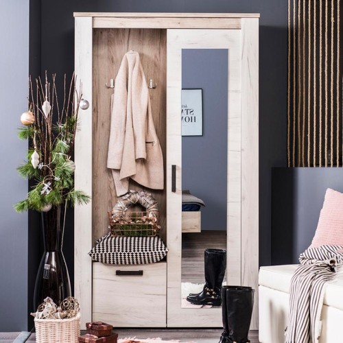 ΕΠΙΠΛΟ ΧΟΛ Kent PS GREY OAK/WHITE OAK 114x36,5x195εκ