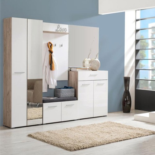 ΕΠΙΠΛΟ ΧΟΛ ΜΕ ΚΑΘΡΕΦΤΗ Beny 2K OG GREY-ΛΕΥΚΗ ΛΑΚΑ 60x35x192,5εκ