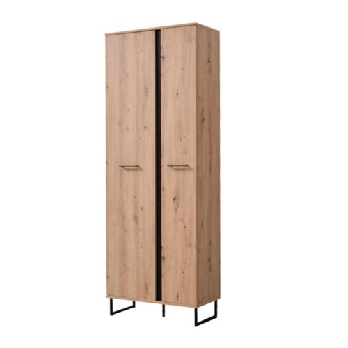 ΕΠΙΠΛΟ ΧΟΛ SARDINIA P2 ARTISAN OAK / ΜΑΥΡΟ 70,5x35x194x5εκ