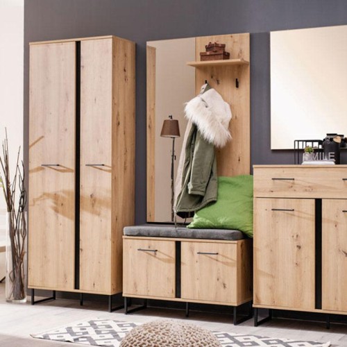 ΕΠΙΠΛΟ ΧΟΛ SARDINIA P2 ARTISAN OAK / ΜΑΥΡΟ 70,5x35x194x5εκ