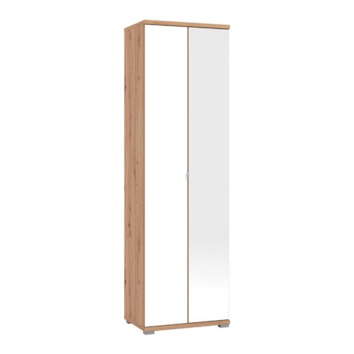 ΕΠΙΠΛΟ ΕΙΣΟΔΟΥ TENERIFE P2 OG ΜΕ ΚΑΘΡΕΦΤΗ ARTISAN OAK-ΛΕΥΚΟ PAINTED GLASS 58x40x193εκ