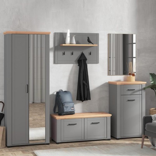 ΕΠΙΠΛΟ ΕΙΣΟΔΟΥ VALENCIA CIV ARTISAN OAΚ-ΓΚΡΙ ΜΑΤ 86,5x19,5x57εκ