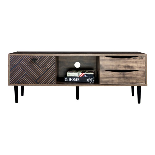 ΕΠΙΠΛΟ ΤΗΛΕΟΡΑΣΗΣ Fylliana "Home" ΜΑΥΡΟ ΜΕ GREY OAK 120*39.5*45
