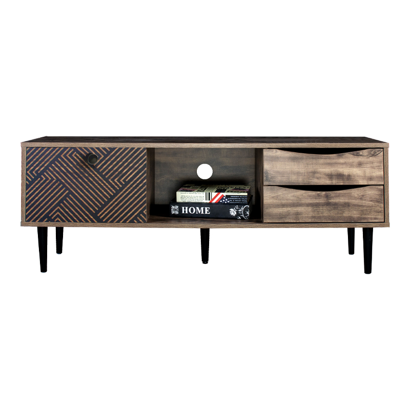 ΕΠΙΠΛΟ ΤΗΛΕΟΡΑΣΗΣ Fylliana "Home" ΜΑΥΡΟ ΜΕ GREY OAK 120*39.5*45