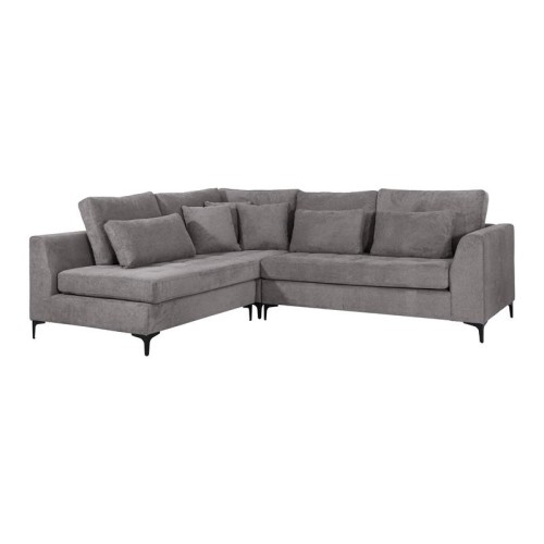 ΓΩΝΙΑΚΟΣ ΚΑΝΑΠΕΣ Fylliana Albert ΣΚΟΥΡΟ ΓΚΡΙ ΧΡΩΜΑ 280x220x96εκ