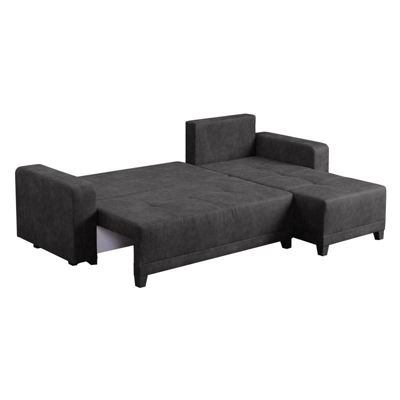 ΓΩΝΙΑΚΟΣ ΚΑΝΑΠΕΣ MOET ΓΚΡΙ ΧΡΩΜΑ 263x167x83εκ