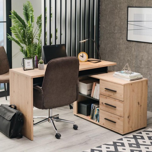 ΓΡΑΦΕΙΟ ARHIMED ARTISAN OAK-ΜΑΥΡΟ 138x102x75εκ