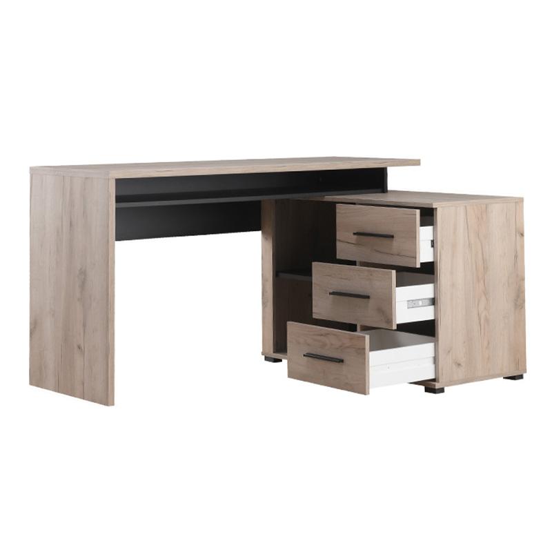 ΓΡΑΦΕΙΟ ARHIMED GREY OAK-ΜΑΥΡΟ 138x102x75εκ