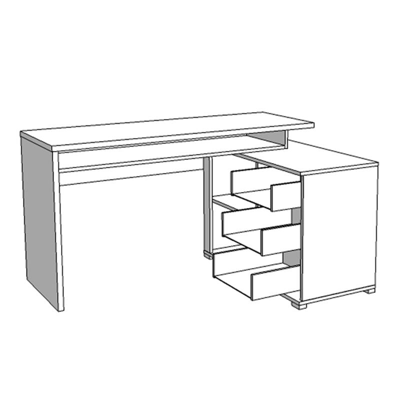 ΓΡΑΦΕΙΟ ARHIMED GREY OAK-ΜΑΥΡΟ 138x102x75εκ