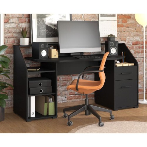 ΓΡΑΦΕΙΟ BLETCHLEY ΜΑΥΡΟ ΧΡΩΜΑ 170x65x92,5εκ