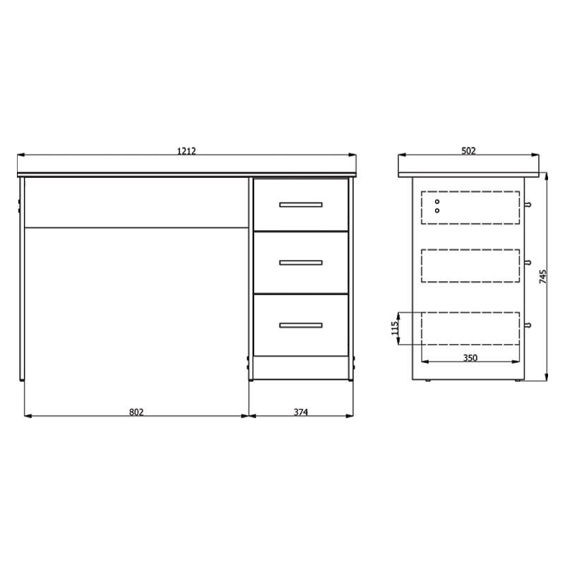 ΓΡΑΦΕΙΟ Leo Λευκό 121x50x74,5εκ