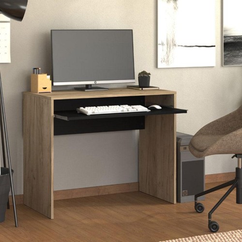 ΓΡΑΦΕΙΟ PARIS GREY OAK-ΜΑΥΡΟ 90x45x74εκ