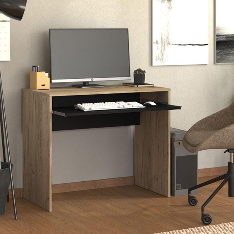 ΓΡΑΦΕΙΟ PARIS GREY OAK-ΜΑΥΡΟ 90x45x74εκ