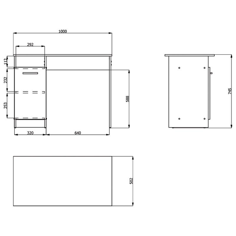ΓΡΑΦΕΙΟ Rey Λευκό 100x50x74,5εκ