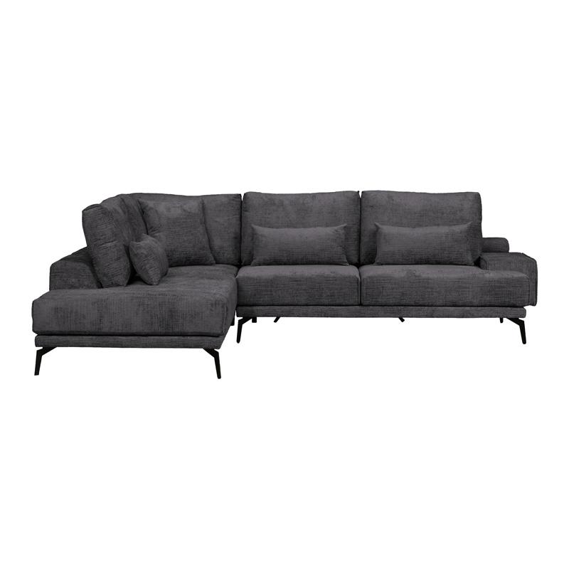 ΚΑΝΑΠΕΣ ΑΡΙΣΤΕΡΗ ΓΩΝΙΑ Fylliana Cristina ΓΚΡΙ ΧΡΩΜΑ 300x230x92εκ