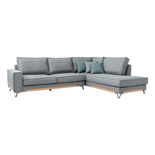 ΚΑΝΑΠΕΣ Fylliana Loftio ΔΕΞΙΑ ΓΩΝΙΑ ΓΚΡΙ ΧΡΩΜΑ 280x220x95εκ
