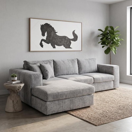 ΚΑΝΑΠΕΣ Fylliana Mondore ΑΡΙΣΤΕΡΗ ΓΩΝΙΑ ΓΚΡΙ ΧΡΩΜΑ 280x180x83εκ