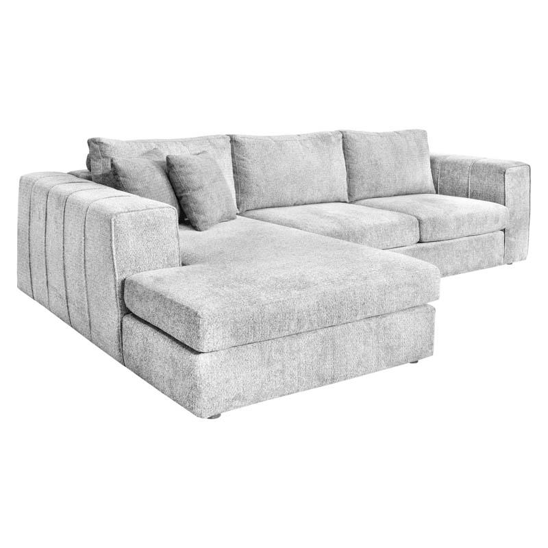 ΚΑΝΑΠΕΣ Fylliana Mondore ΑΡΙΣΤΕΡΗ ΓΩΝΙΑ ΓΚΡΙ ΧΡΩΜΑ 280x180x83εκ