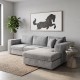 ΚΑΝΑΠΕΣ Fylliana Mondore ΔΕΞΙΑ ΓΩΝΙΑ ΓΚΡΙ ΧΡΩΜΑ 280x180x83εκ