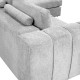 ΚΑΝΑΠΕΣ Fylliana Mondore ΔΕΞΙΑ ΓΩΝΙΑ ΓΚΡΙ ΧΡΩΜΑ 280x180x83εκ