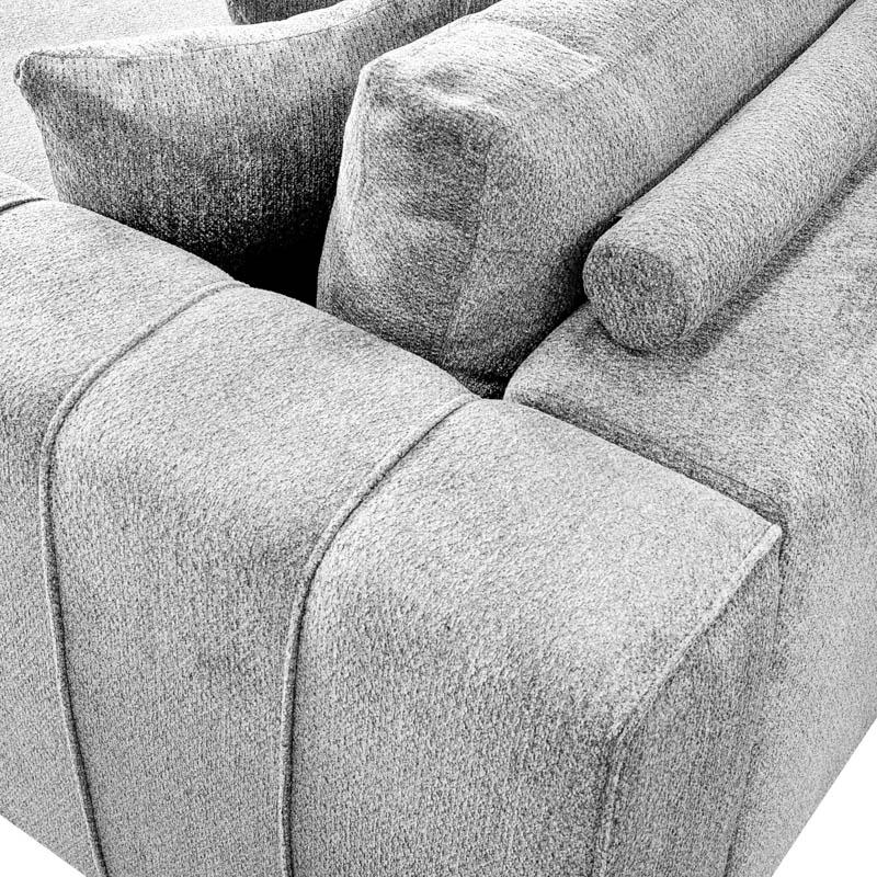 ΚΑΝΑΠΕΣ Fylliana Mondore ΔΕΞΙΑ ΓΩΝΙΑ ΓΚΡΙ ΧΡΩΜΑ 280x180x83εκ