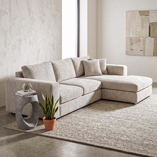 ΚΑΝΑΠΕΣ Fylliana Mondore ΔΕΞΙΑ ΓΩΝΙΑ ΜΠΕΖ ΧΡΩΜΑ 280x180x83εκ
