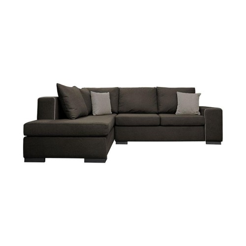 ΚΑΝΑΠΕΣ ΓΩΝΙΑ ΑΡΙΣΤΕΡΗ Fylliana New Toulouse TAUPE ΥΦΑΣΜΑ ΜΕ MOCCA ΜΑΞΙΛΑΡΙΑ 260x205x93εκ