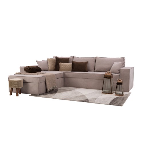 ΚΑΝΑΠΕΣ ΓΩΝΙΑ Fylliana OLYMP 3 TAUPE 280*210*80