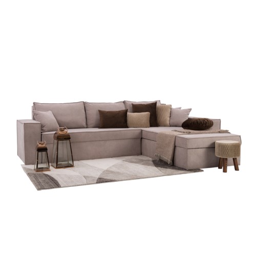 ΚΑΝΑΠΕΣ ΓΩΝΙΑ Fylliana OLYMP 3 TAUPE 280*210*80