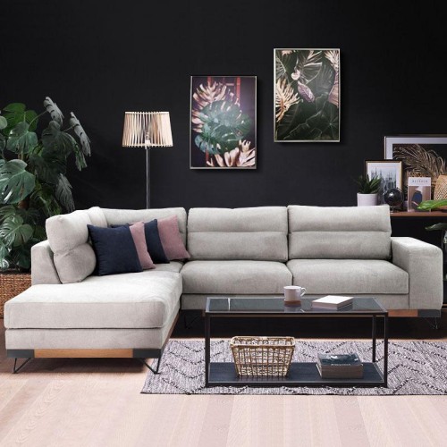ΚΑΝΑΠΕΣ New Monaco ΑΡΙΣΤΕΡΗ ΓΩΝΙΑ ΓΚΡΙ ΑΝΟΙΧΤΟ 300*230*95