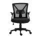 ΚΑΡΕΚΛΑ ΓΡΑΦΕΙΟΥ Fylliana W-20-2Β ΜΑΥΡΟ ΧΡΩΜΑ 60*63*105εκ